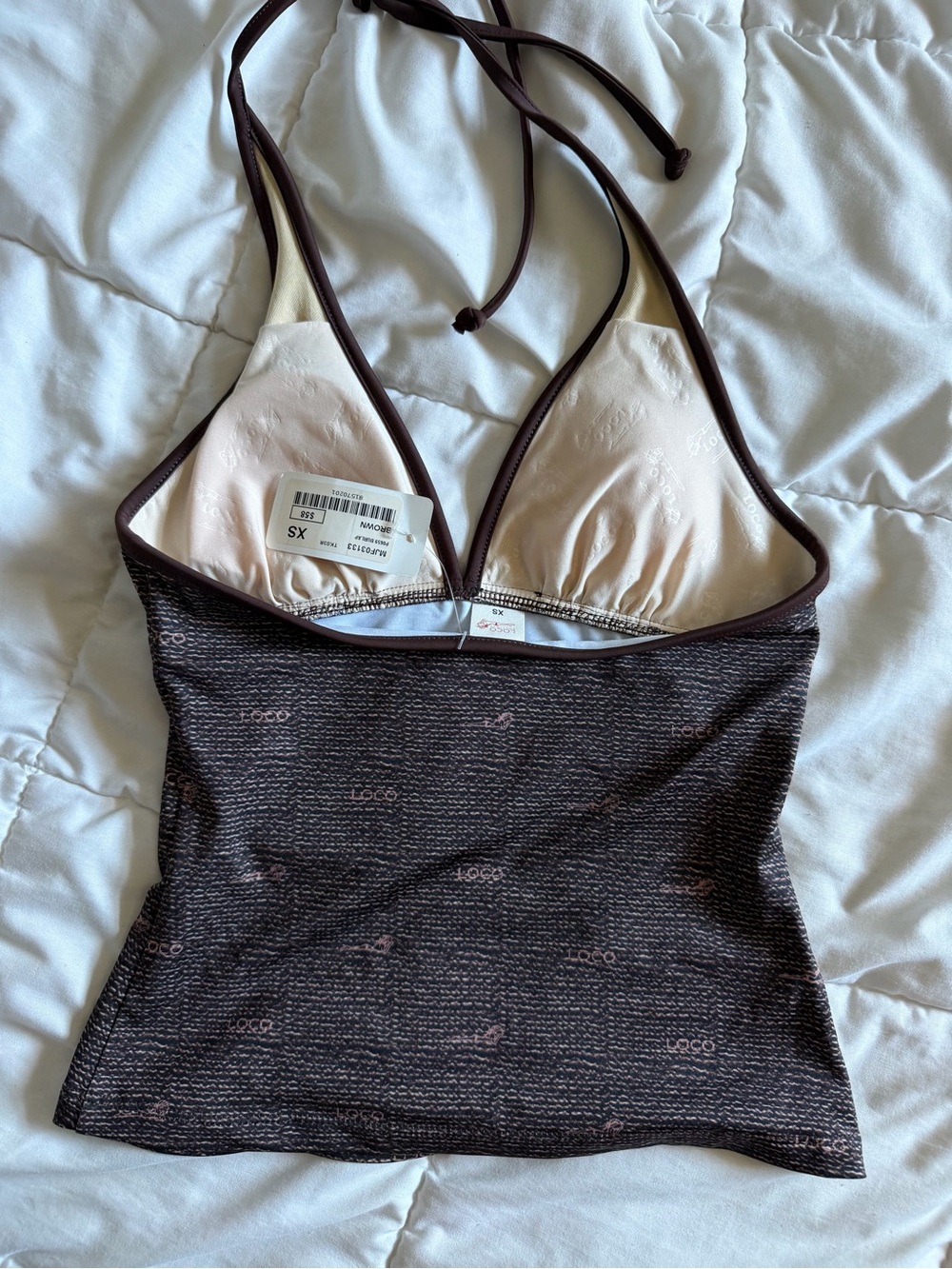 Brown Halter Tankini Swim Top - Women’s - Picture 2 of 3
